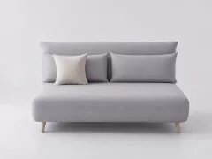 Canapé Nio Maisons du Monde, 2 places droit convertible, coloris gris clair
