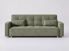 Canapé Copenhague Maisons du Monde, 3 places droit convertible, velours côtelé, coloris vert