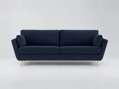 Canapé Topim La Redoute, 4 places droit convertible, velours, coloris bleu nuit
