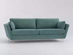 Canapé Topim La Redoute, 4 places droit convertible, velours, coloris eucalyptus