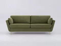 Canapé Topim La Redoute, 4 places droit convertible, velours, coloris olive