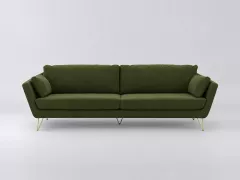 Canapé Topim La Redoute, 4 places droit fixe, velours, coloris olive