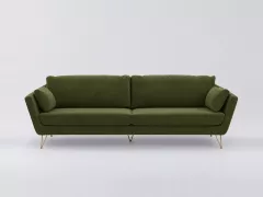 Canapé Topim La Redoute, 5 places droit fixe, velours, coloris olive