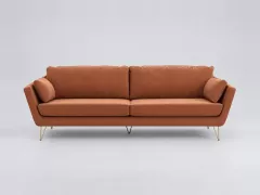Canapé Topim La Redoute, 5 places droit fixe, velours, coloris tabac
