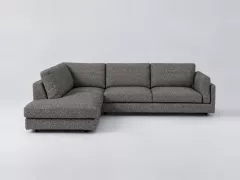 Canapé Cesar AMPM, d'angle convertible, bouclette, coloris noir