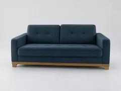 Canapé Ajis La Redoute, 3 places droit fixe, polyester, coloris bleu nuit