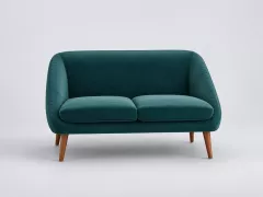 Canapé Semeon La Redoute, 2 places droit fixe, velours, coloris vert jade