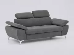 Canapé Ally 2 Conforama, 2 places droit fixe, microfibre, coloris gris