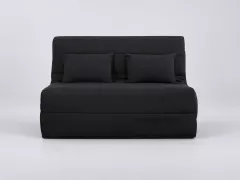 Canapé Olivia Maisons du Monde, 2 places droit convertible, coloris noir