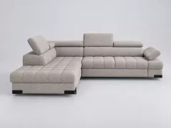 Canapé Salvea Conforama, 4 places d'angle convertible, coloris gris