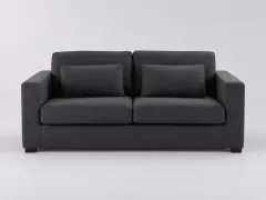 Canapé Milano Maisons du Monde, 2 places droit convertible, coloris gris anthracite
