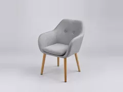 Fauteuil Arnold Maisons du Monde, fauteuil, tissu, coloris gris clair