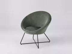 Fauteuil Hip Hop Maisons du Monde, velours, coloris vert
