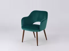 Fauteuil Sacha Maisons du Monde, velours, coloris vert