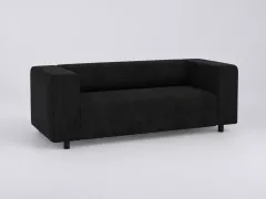 Canapé Nils Maisons du Monde, 2 places droit fixe, coloris noir