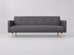 Canapé Ulla Miliboo, 3 places droit convertible, coloris gris foncé