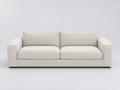 Canapé Skander La Redoute, 4 places droit fixe, velours, coloris blanc