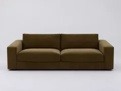 Canapé Skander La Redoute, 4 places droit fixe, velours, coloris bronze