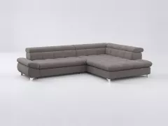 Canapé Twin Conforama, 4 places d'angle convertible, coloris gris