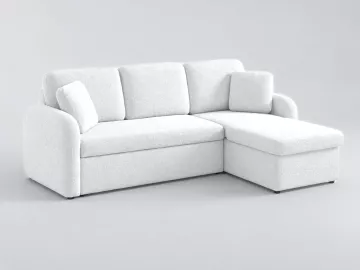 Canapé Milano La Redoute, 3 places droit convertible, bouclette, coloris crème