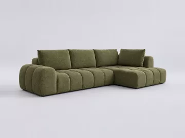 Canapé Chester Maisons du Monde, 5 places d'angle fixe, coloris vert