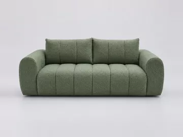 Canapé Nesty Bobochic, 3 places droit fixe, coloris vert clair