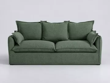 Canapé Odna La Redoute, 5 places droit fixe, polyester, coloris vert forêt
