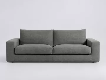 Canapé Skander La Redoute, 3 places droit fixe, coton et lin, coloris anthracite