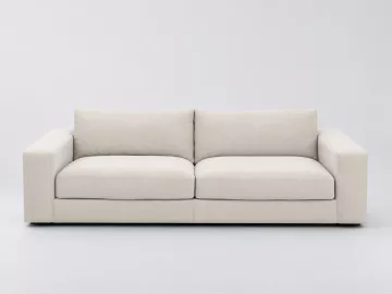 Canapé Skander La Redoute, 3 places droit fixe, velours, coloris blanc