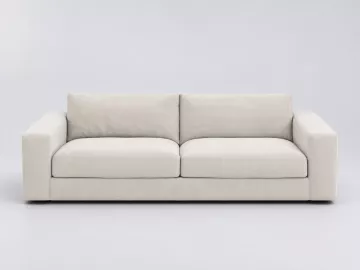 Canapé Skander La Redoute, 4 places droit fixe, velours, coloris blanc