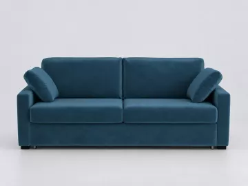 Canapé Timor La Redoute, 3 places droit convertible, velours, coloris bleu de prusse