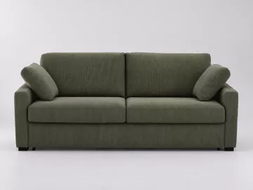 Canapé Timor La Redoute, 4 places droit convertible, velours côtelé, coloris vert
