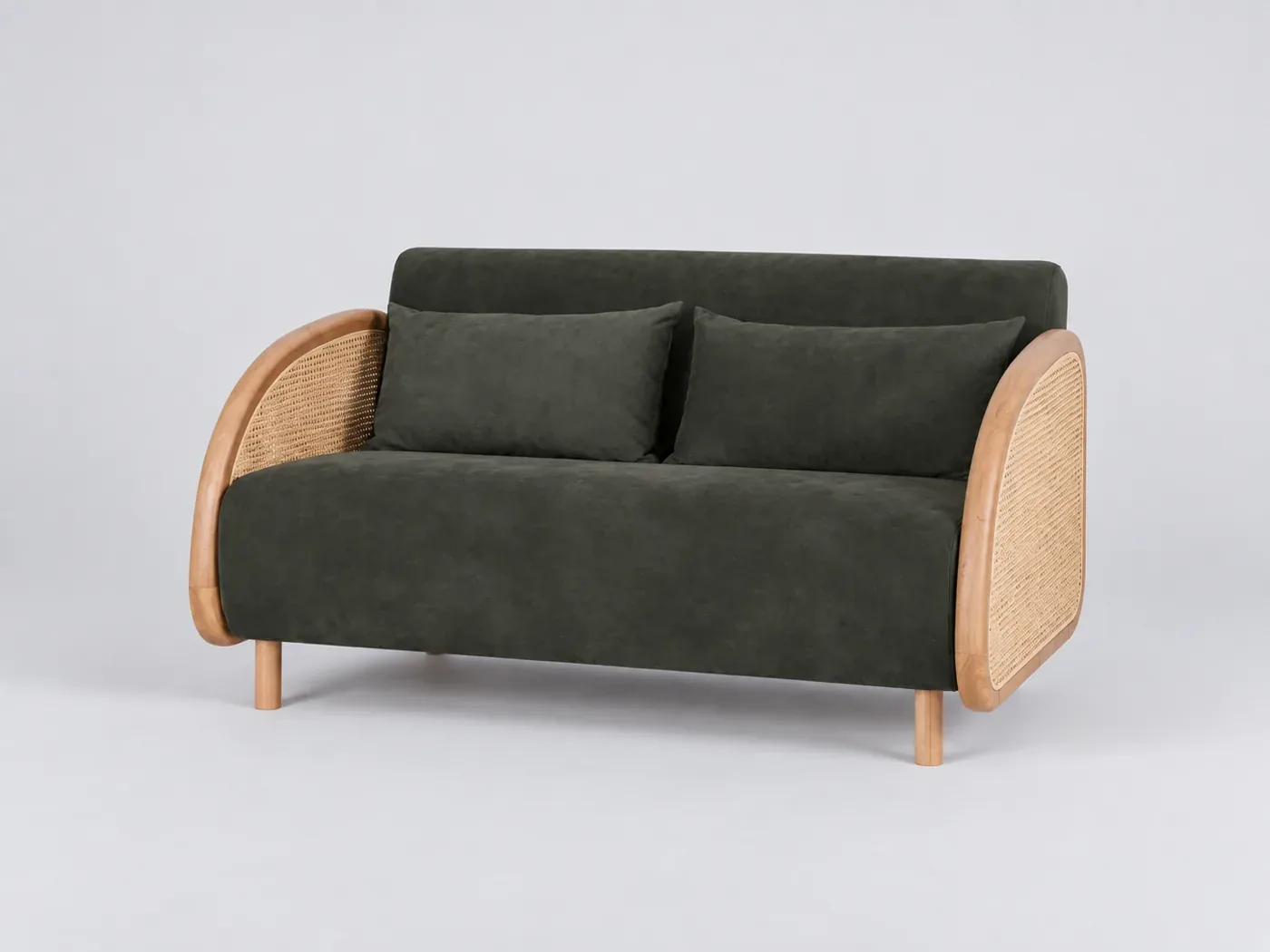 Canapé Narnia Maisons du Monde, 1 place droit convertible, velours, photo studio