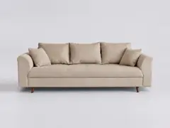 Canapé Rune Maisons du Monde, 3 places droit fixe, velours côtelé, coloris beige