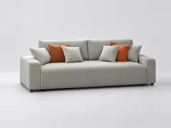 Canapé Pivoine Maisons du Monde, 3 places droit convertible, velours côtelé, coloris gris clair