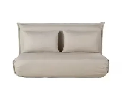 Canapé Hallen Maisons du Monde, 2 places droit convertible, velours côtelé, coloris beige