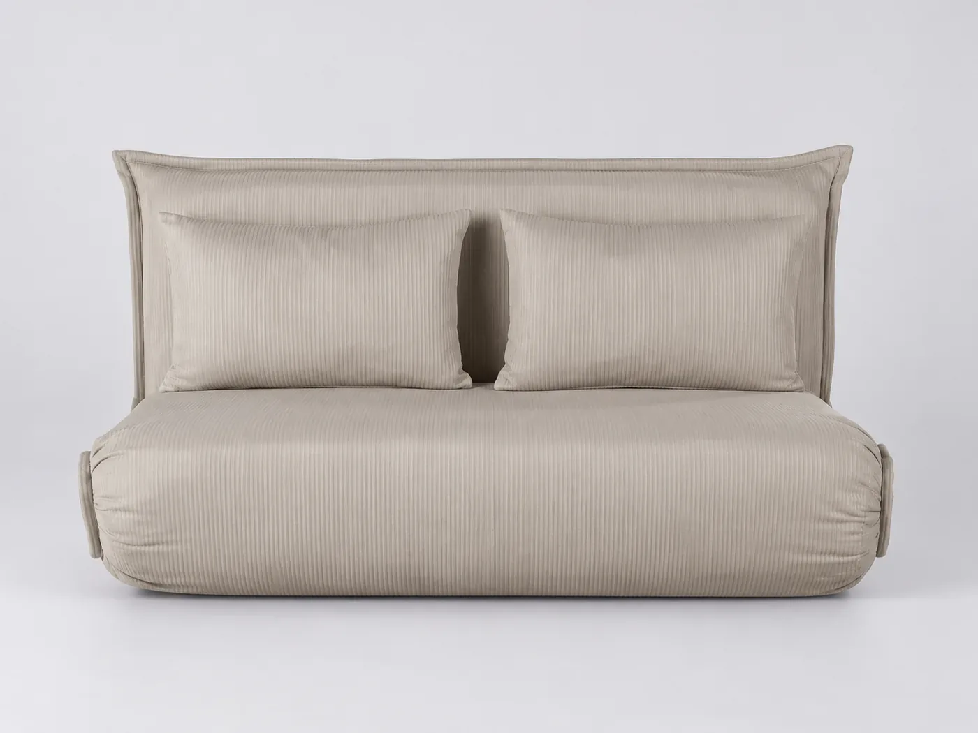 Canapé Hallen Maisons du Monde, 2 places droit convertible, velours côtelé, coloris beige