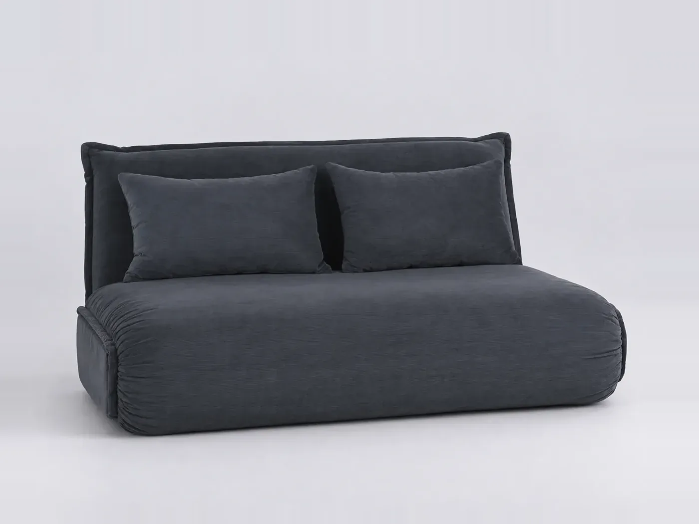 Canapé Hallen Maisons du Monde, 2 places droit convertible, velours côtelé, coloris gris anthracite