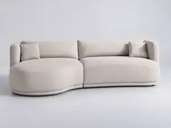 Canapé Modjo Maisons du Monde, 3 places d'angle fixe, coloris beige sable