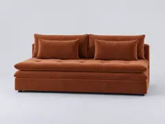 Canapé Clio Maisons du Monde, 2 places droit convertible, coloris brique