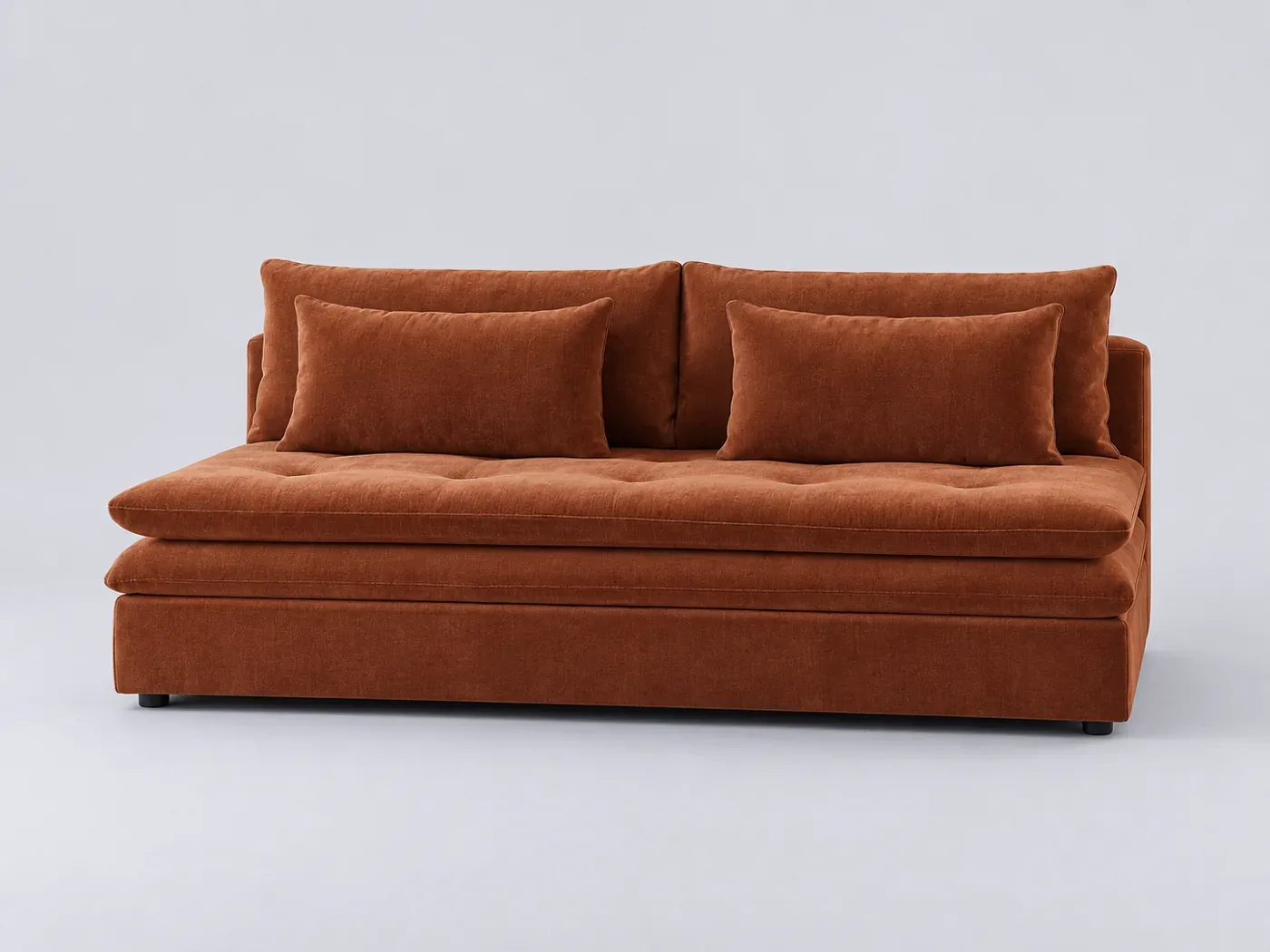 Canapé Clio Maisons du Monde, 2 places droit convertible, coloris brique
