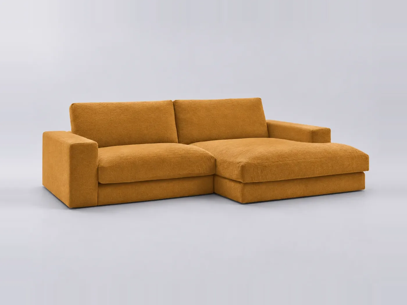 Canapé Leonard Bobochic, 4 places d'angle fixe compact, coloris jaune