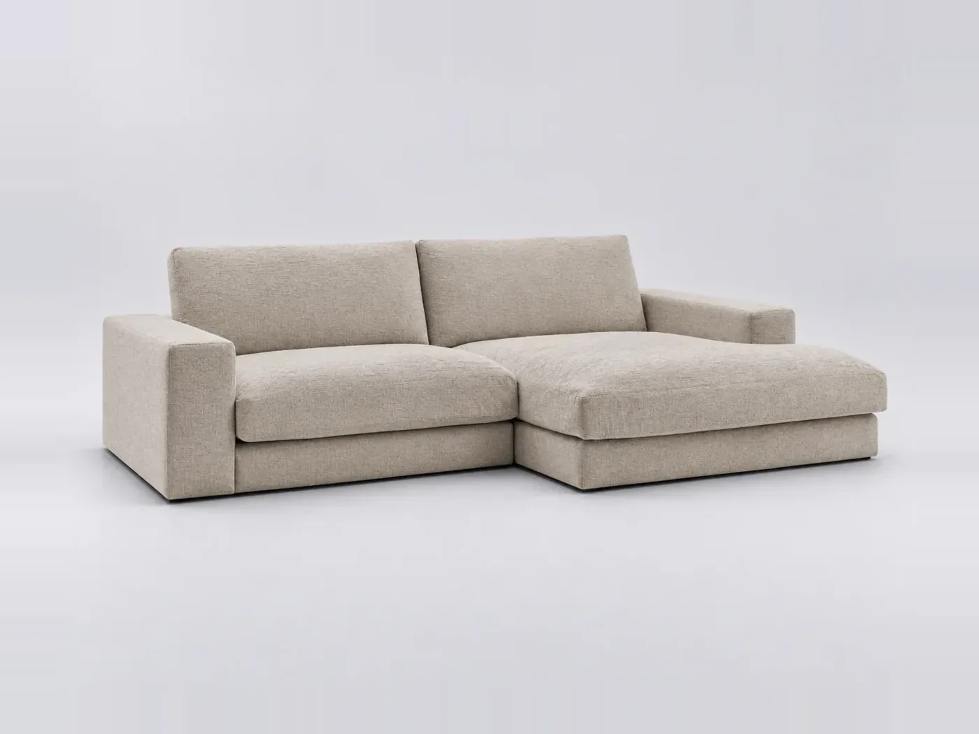 Canapé Leonard Bobochic, 4 places d'angle fixe, coloris beige