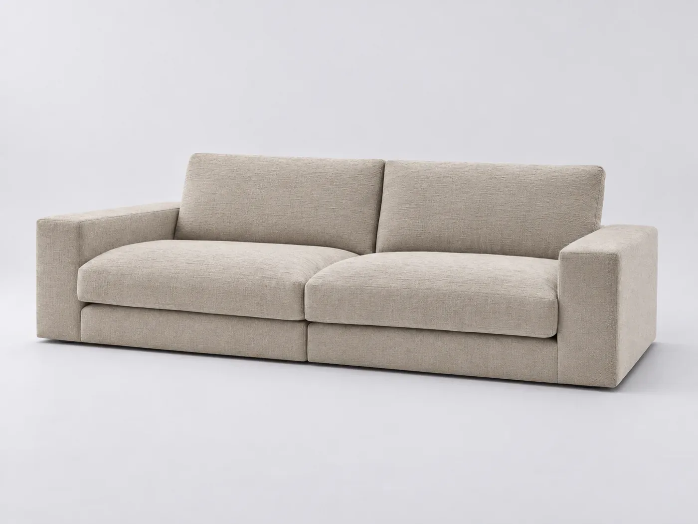 Canapé Leonard Bobochic, 3 places droit fixe, coloris beige