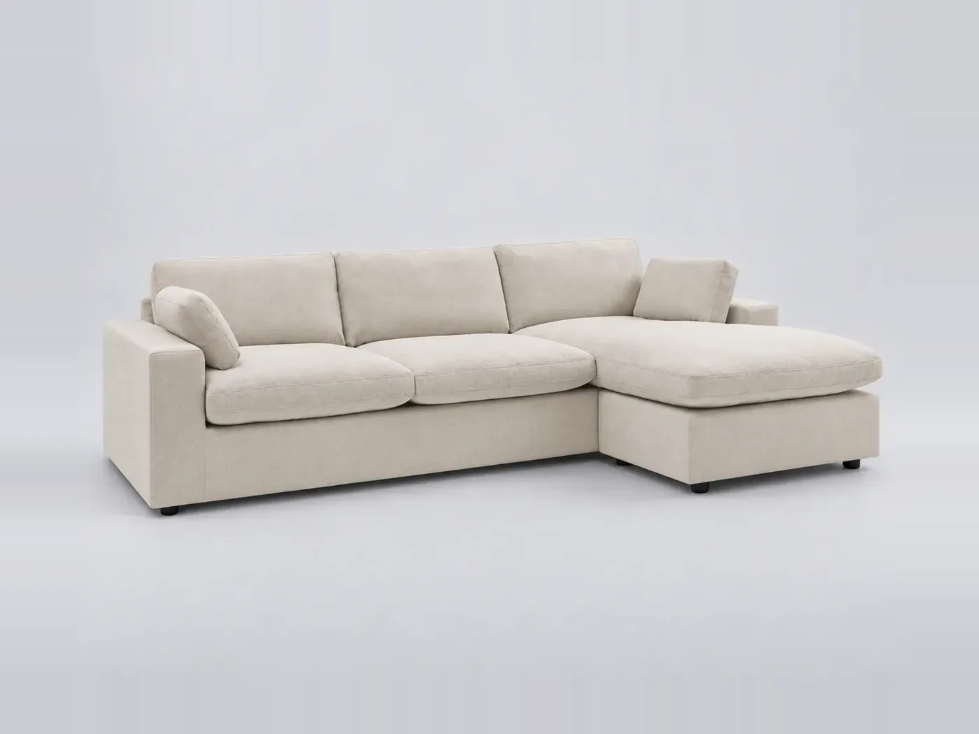 Canapé Belair Bobochic, 4 places d'angle fixe réversible, coloris beige