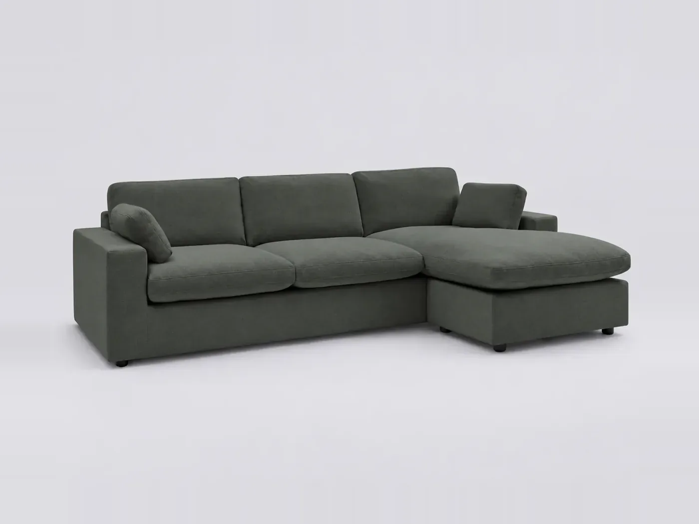 Canapé Belair Bobochic, 4 places d'angle fixe réversible, coloris vert