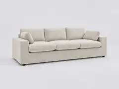 Canapé Belair Bobochic, 3 places droit fixe, coloris beige