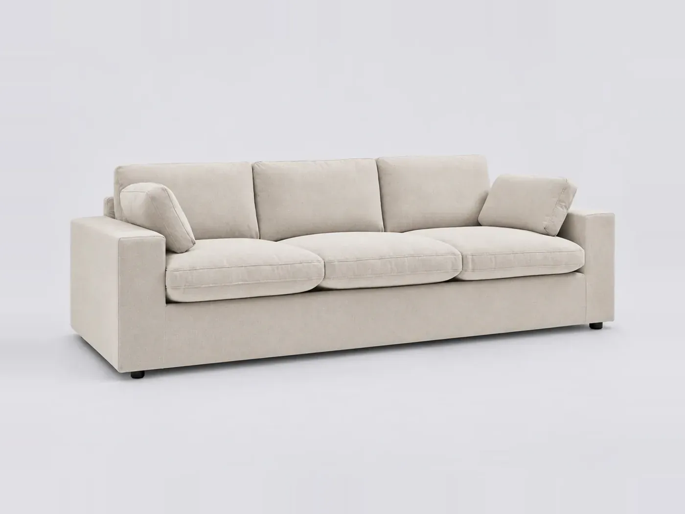 Canapé Belair Bobochic, 3 places droit fixe, coloris beige