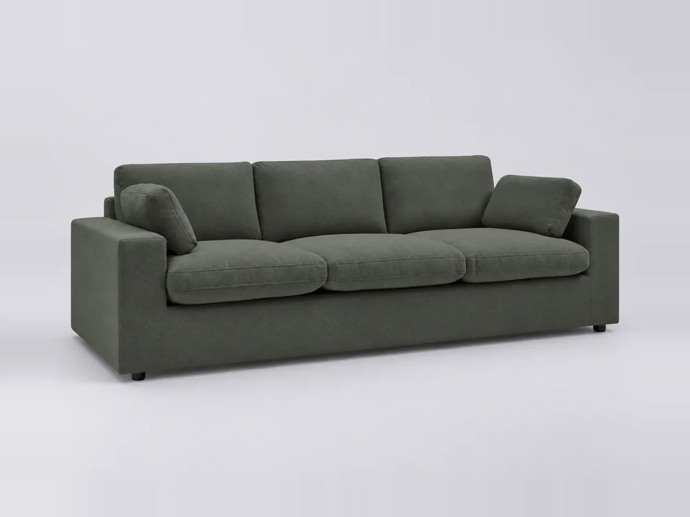 Canapé Belair Bobochic, 3 places droit fixe, coloris vert