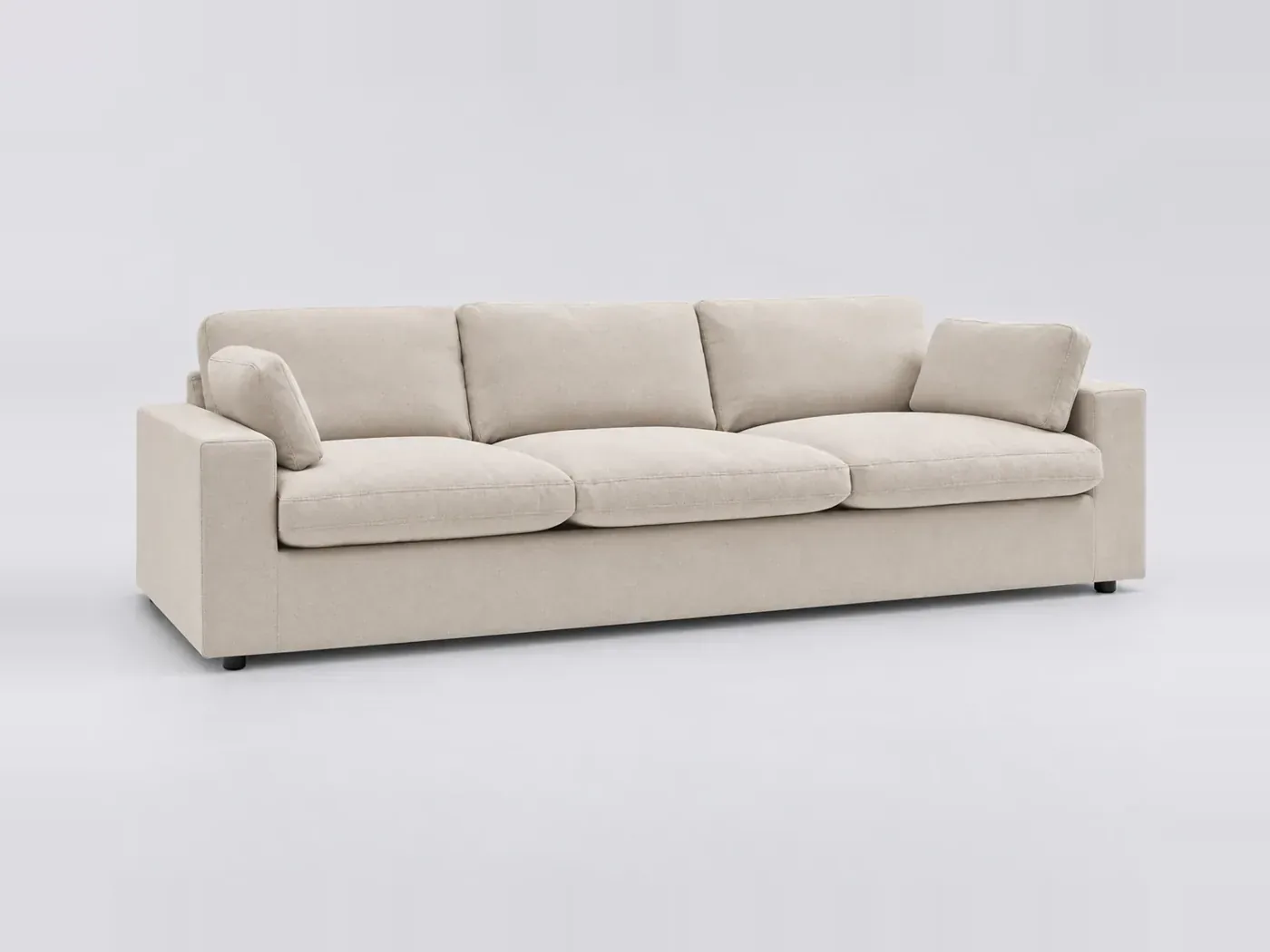 Canapé Belair Bobochic, 4 places droit fixe, coloris beige